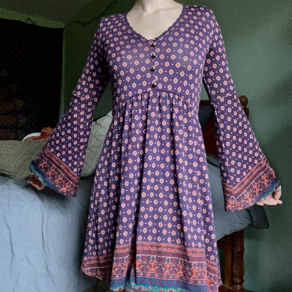 BOHEMIAN FLARE MIDI DRESS